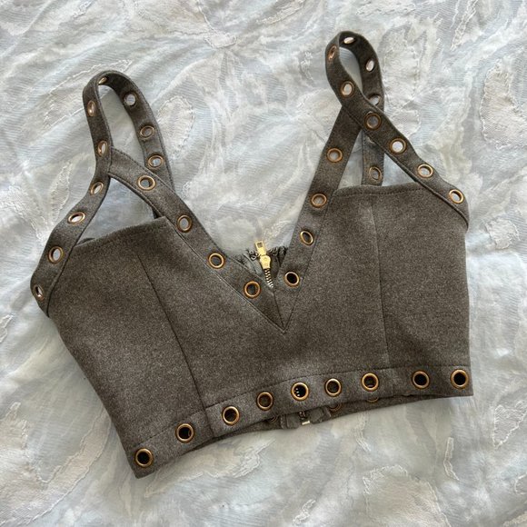 Oh Polly Grey Suedette Skirt Set - Picture 7 of 10